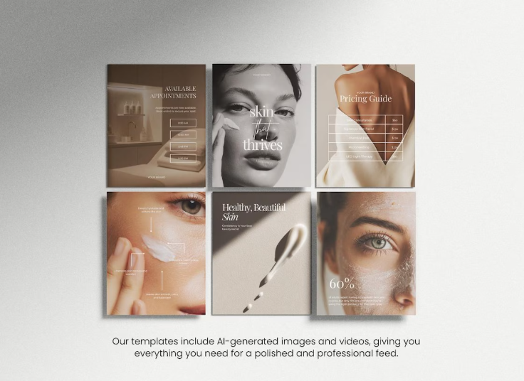 Skincare Instagram Templates for Estheticians | Medspa Content Bundle + 24-Month Access