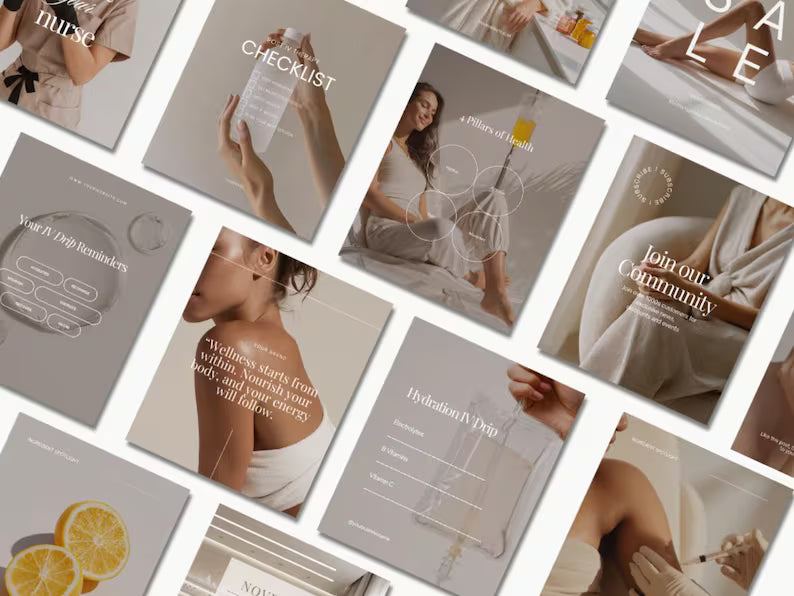 IV Therapy Instagram Templates | Medspa Posts & IV Hydration Content Kit + 3-Month Access