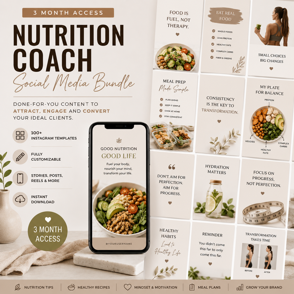 Nutrition Coach Social Media Bundle – 3 Month Access
