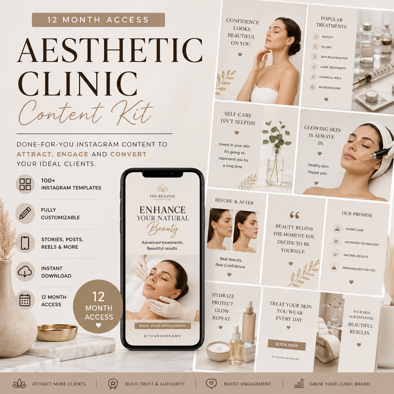 Aesthetic Clinic Content Kit – 12 Month Access